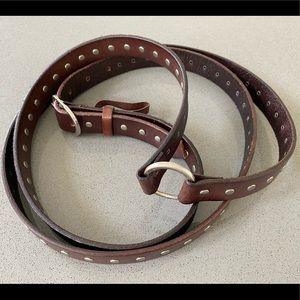 SILPADA Double Wrap Leather Belt, Silver Studs